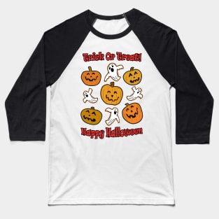 Trick Or Treat/Happy Halloween Baseball T-Shirt